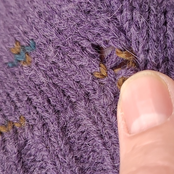 Vintage Verbier Monod Sports Banff Ski Sweater Wool Alpaca Leather Trim - Picture 4 of 9